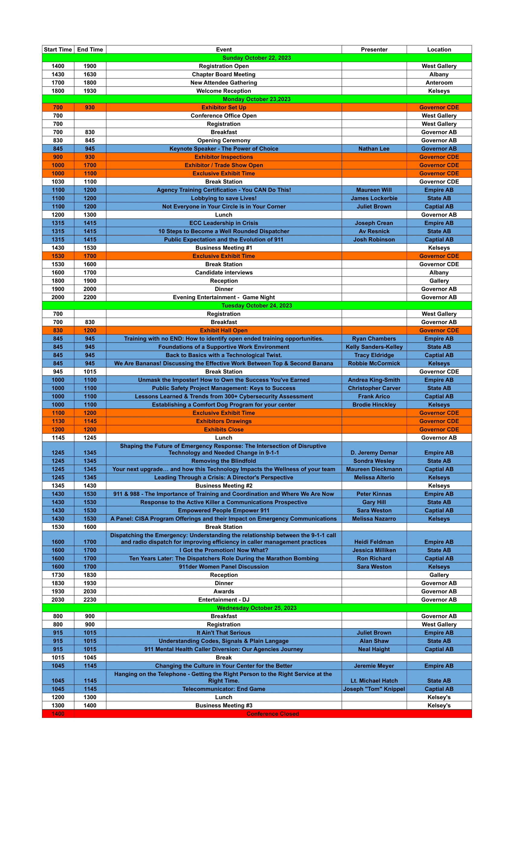 Schedule APCO Atlantic Conference 2023